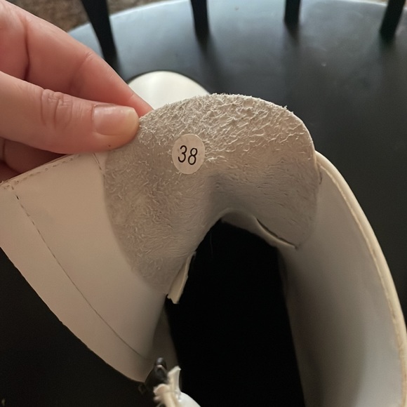 Combat Boots Matte White Tie Up Womens European Size 38. New w/out box - Picture 8 of 11